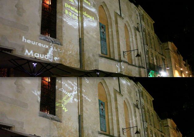 Aquatypes aux Journées européennes du patrimoine installation interactive de sms qui se transforment en poissons